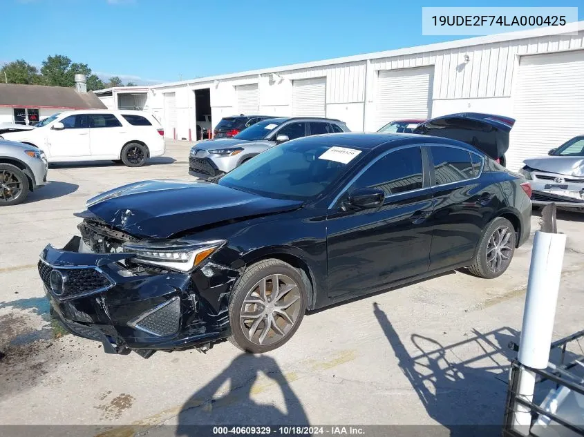 2020 Acura Ilx Premium Package/Technology Package VIN: 19UDE2F74LA000425 Lot: 40609329