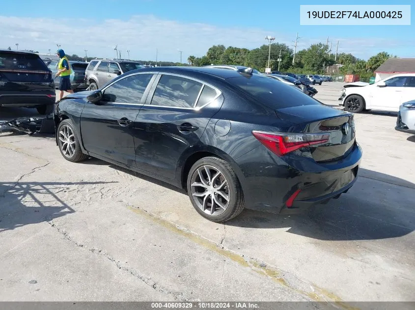 2020 Acura Ilx Premium Package/Technology Package VIN: 19UDE2F74LA000425 Lot: 40609329