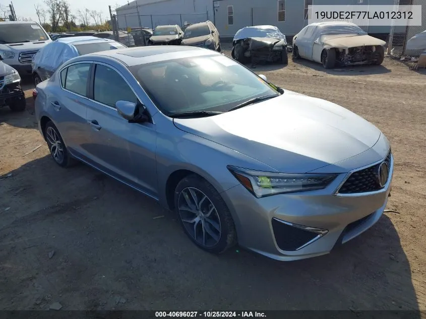 2020 Acura Ilx Premium Package/Technology Package VIN: 19UDE2F77LA012312 Lot: 40696027