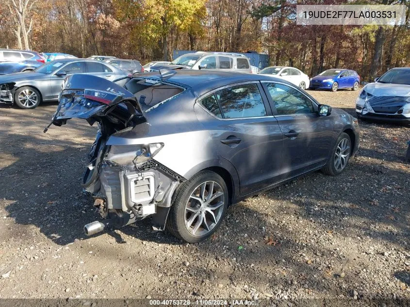 2020 Acura Ilx Premium Package/Technology Package VIN: 19UDE2F77LA003531 Lot: 40753728