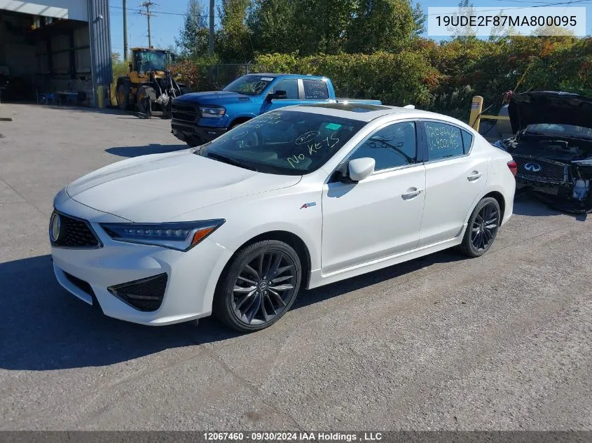 2021 Acura Ilx VIN: 19UDE2F87MA800095 Lot: 12067460