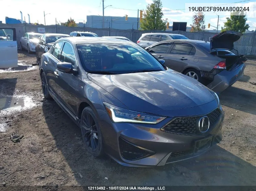 2021 Acura Ilx VIN: 19UDE2F89MA800244 Lot: 12113492