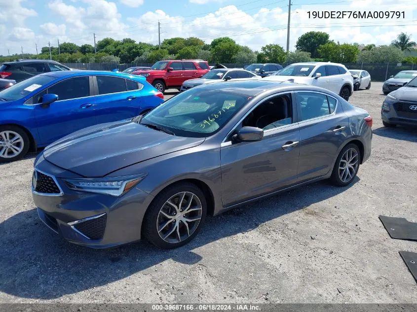 2021 Acura Ilx Premium Package/Technology Package VIN: 19UDE2F76MA009791 Lot: 39687166