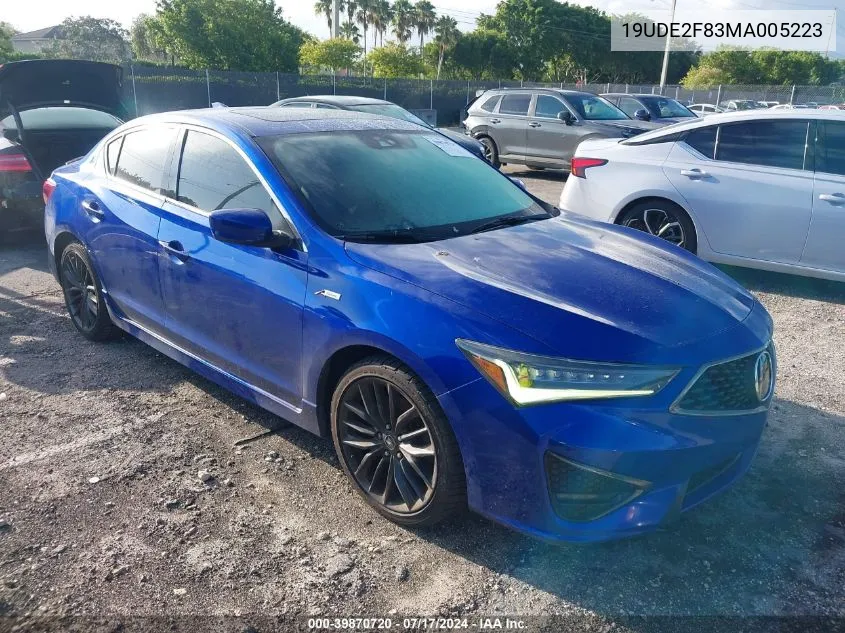 2021 Acura Ilx Premium A-Spec Packages/Technology A-Spec Packages VIN: 19UDE2F83MA005223 Lot: 39870720