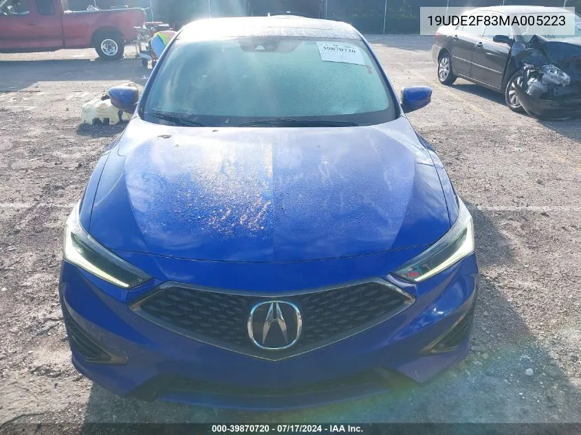 2021 Acura Ilx Premium A-Spec Packages/Technology A-Spec Packages VIN: 19UDE2F83MA005223 Lot: 39870720