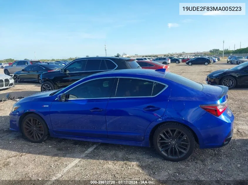 2021 Acura Ilx Premium A-Spec Packages/Technology A-Spec Packages VIN: 19UDE2F83MA005223 Lot: 39870720