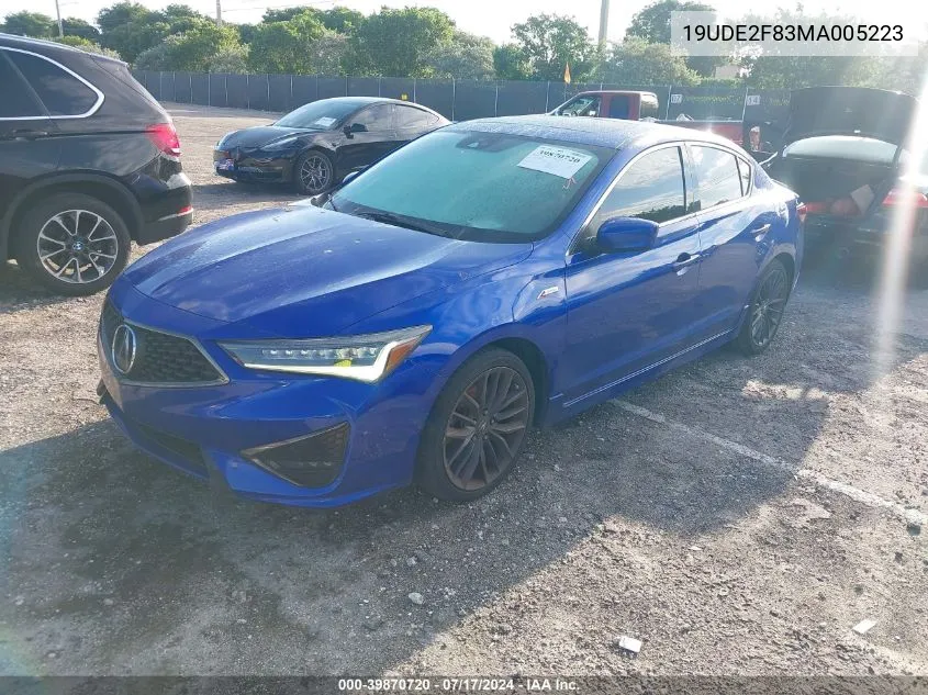 2021 Acura Ilx Premium A-Spec Packages/Technology A-Spec Packages VIN: 19UDE2F83MA005223 Lot: 39870720