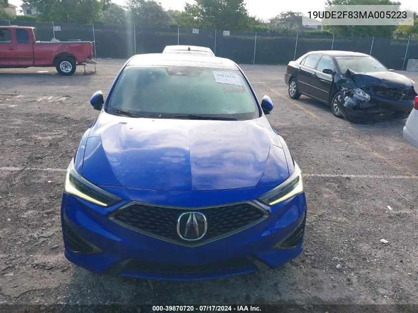 2021 Acura Ilx Premium A-Spec Packages/Technology A-Spec Packages VIN: 19UDE2F83MA005223 Lot: 39870720