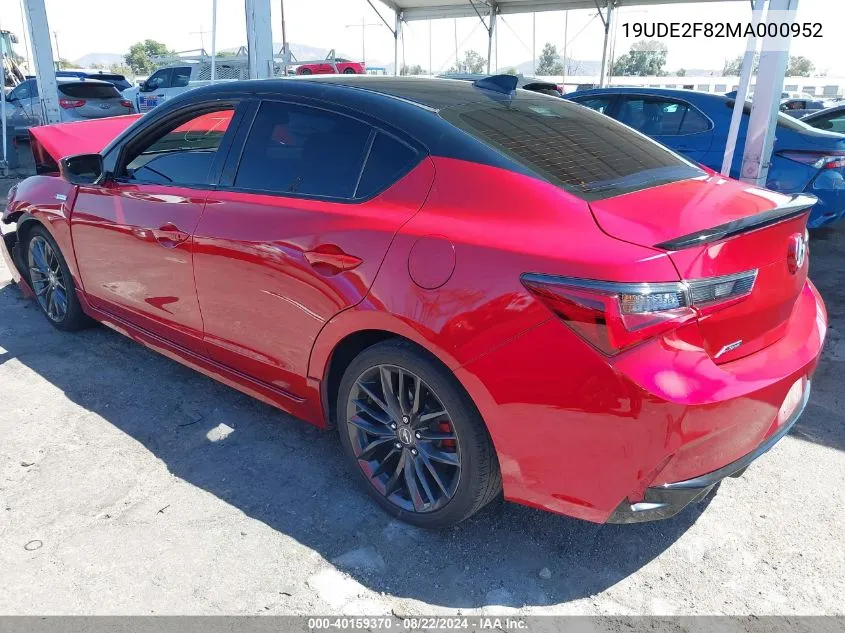 2021 Acura Ilx Premium A-Spec Packages/Technology A-Spec Packages VIN: 19UDE2F82MA000952 Lot: 40159370