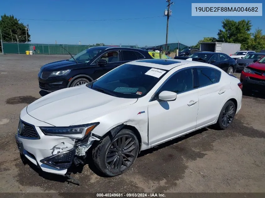 2021 Acura Ilx Premium A-Spec Packages/Technology A-Spec Packages VIN: 19UDE2F88MA004682 Lot: 40249681