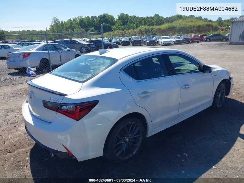 2021 Acura Ilx Premium A-Spec Packages/Technology A-Spec Packages VIN: 19UDE2F88MA004682 Lot: 40249681