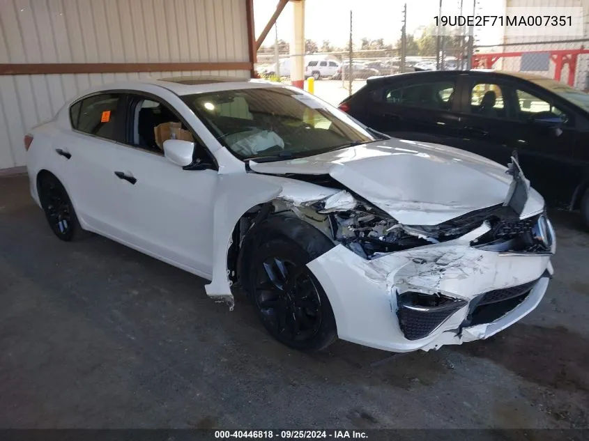 2021 Acura Ilx Premium Package/Technology Package VIN: 19UDE2F71MA007351 Lot: 40446818