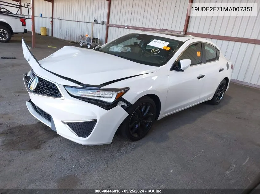 2021 Acura Ilx Premium Package/Technology Package VIN: 19UDE2F71MA007351 Lot: 40446818