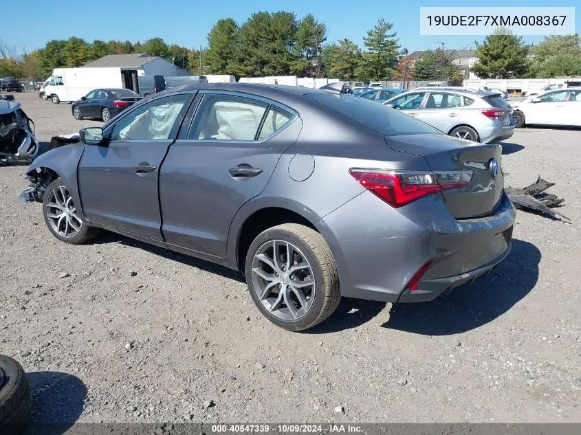 2021 Acura Ilx Premium/Technology VIN: 19UDE2F7XMA008367 Lot: 40547339