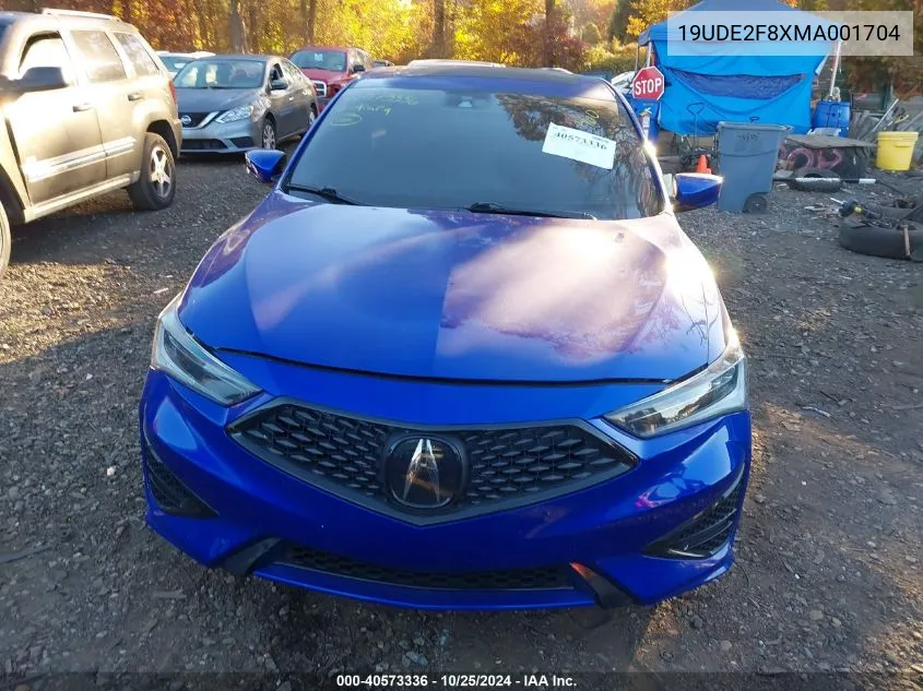 2021 Acura Ilx Premium A-Spec Packages/Technology A-Spec Packages VIN: 19UDE2F8XMA001704 Lot: 40573336