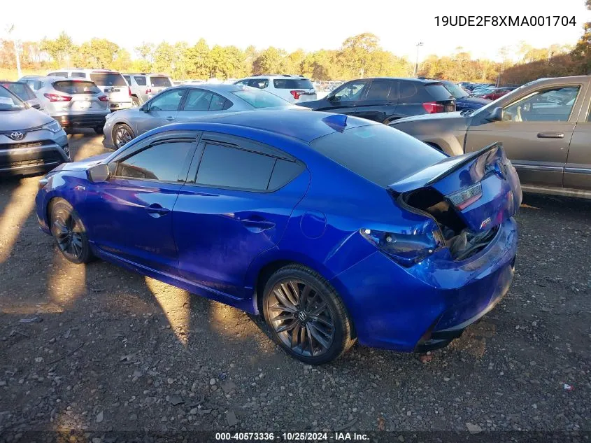 2021 Acura Ilx Premium A-Spec Packages/Technology A-Spec Packages VIN: 19UDE2F8XMA001704 Lot: 40573336