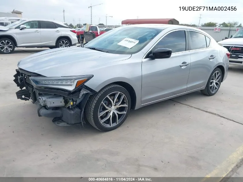 2021 Acura Ilx Premium Package/Technology Package VIN: 19UDE2F71MA002456 Lot: 40684816