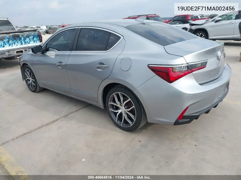 2021 Acura Ilx Premium Package/Technology Package VIN: 19UDE2F71MA002456 Lot: 40684816