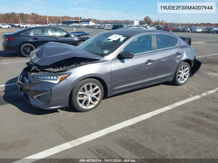 2021 Acura Ilx Standard VIN: 19UDE2F3XMA007944 Lot: 40700314