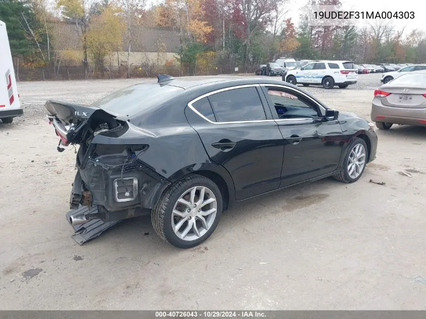 19UDE2F31MA004303 2021 Acura Ilx Standard