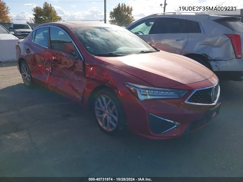 2021 Acura Ilx Standard VIN: 19UDE2F35MA009231 Lot: 40731974