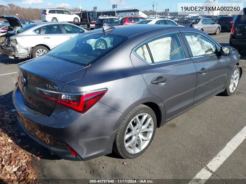 2021 Acura Ilx Standard VIN: 19UDE2F3XMA002260 Lot: 40797040