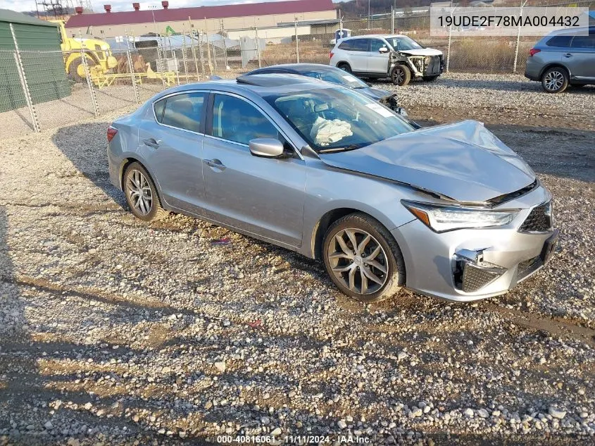 2021 Acura Ilx VIN: 19UDE2F78MA004432 Lot: 40816061