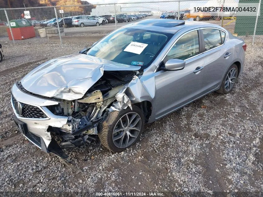 2021 Acura Ilx VIN: 19UDE2F78MA004432 Lot: 40816061