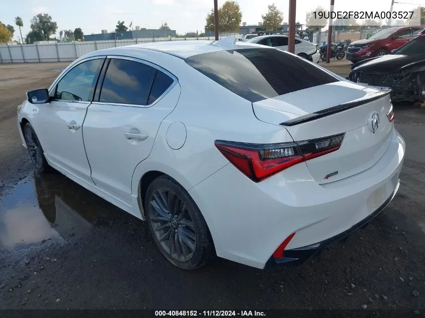 2021 Acura Ilx Premium A-Spec Packages/Technology A-Spec Packages VIN: 19UDE2F82MA003527 Lot: 40848152