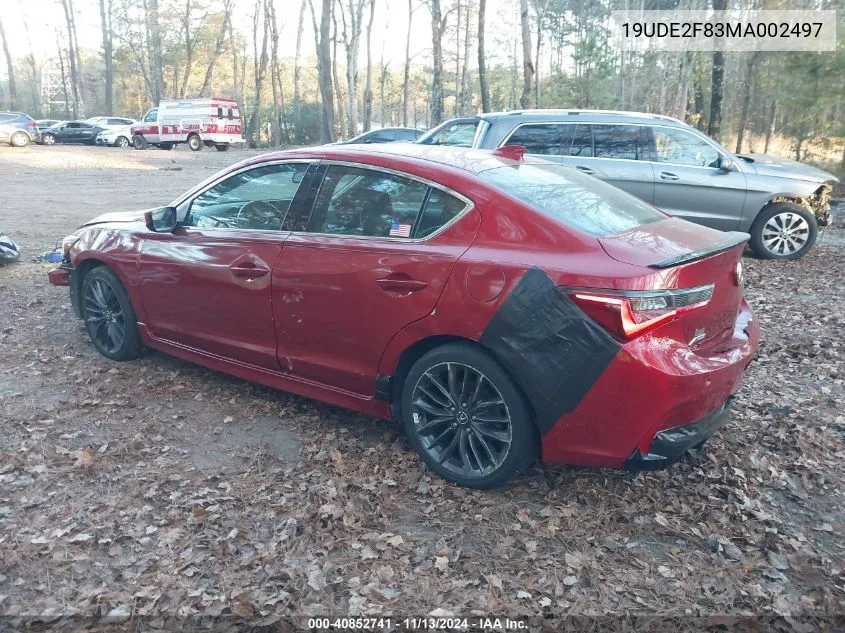 2021 Acura Ilx Premium A-Spec Packages/Technology A-Spec Packages VIN: 19UDE2F83MA002497 Lot: 40852741