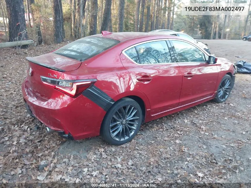 2021 Acura Ilx Premium A-Spec Packages/Technology A-Spec Packages VIN: 19UDE2F83MA002497 Lot: 40852741