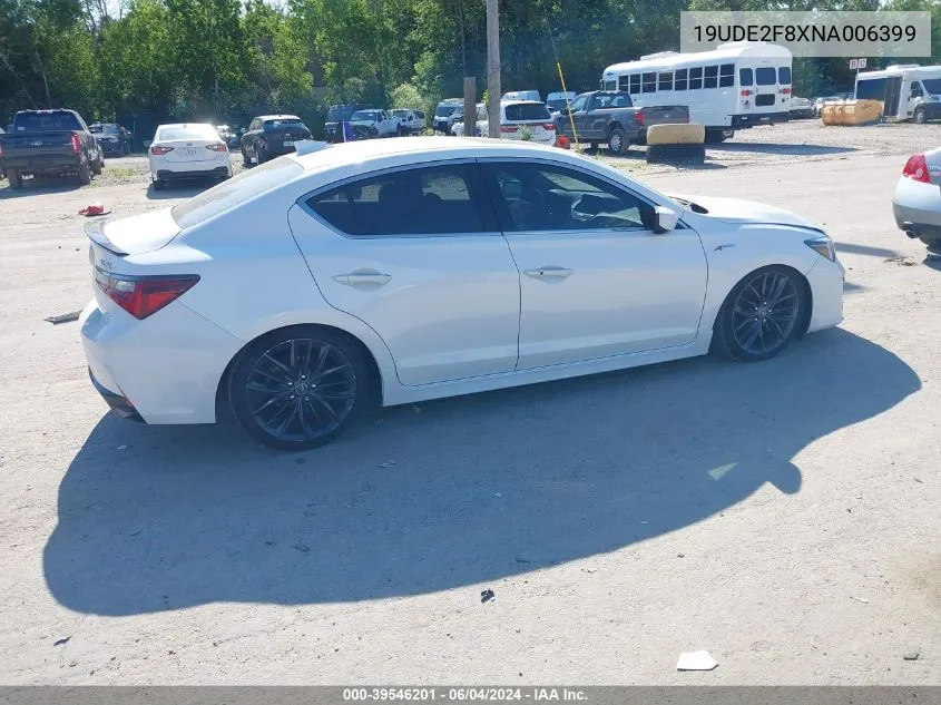 2022 Acura Ilx Premium A-Spec Packages/Technology A-Spec Packages VIN: 19UDE2F8XNA006399 Lot: 39546201