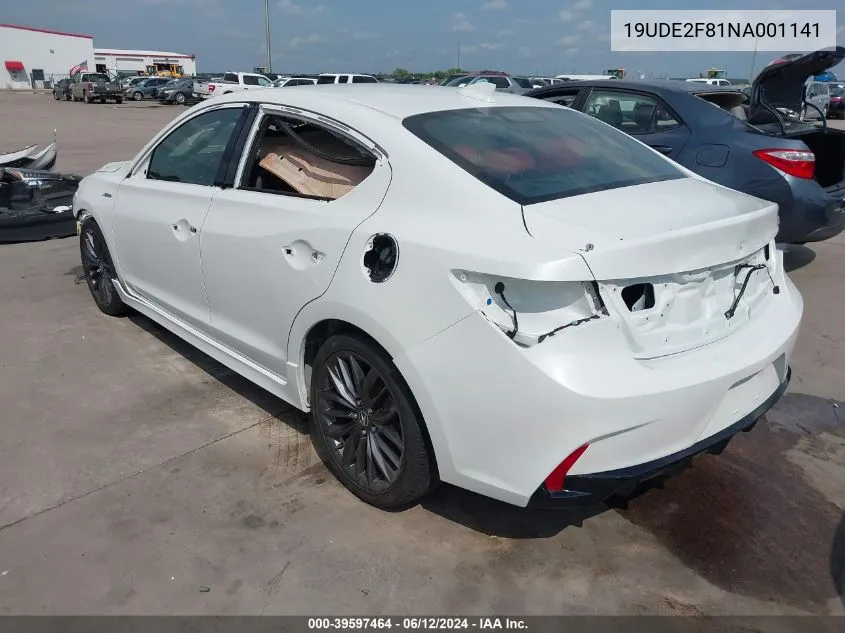 2022 Acura Ilx Premium A-Spec Packages/Technology A-Spec Packages VIN: 19UDE2F81NA001141 Lot: 39597464