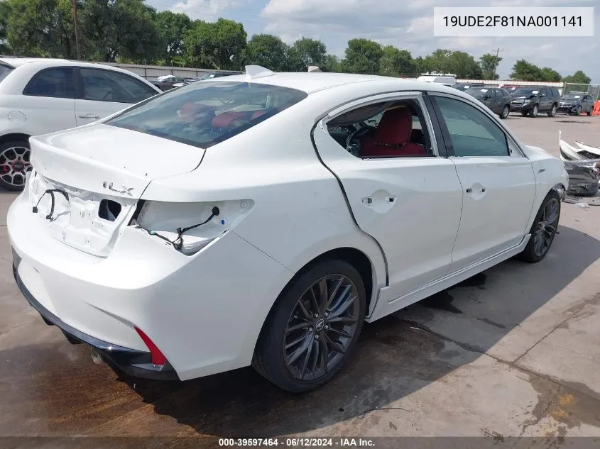 2022 Acura Ilx Premium A-Spec Packages/Technology A-Spec Packages VIN: 19UDE2F81NA001141 Lot: 39597464