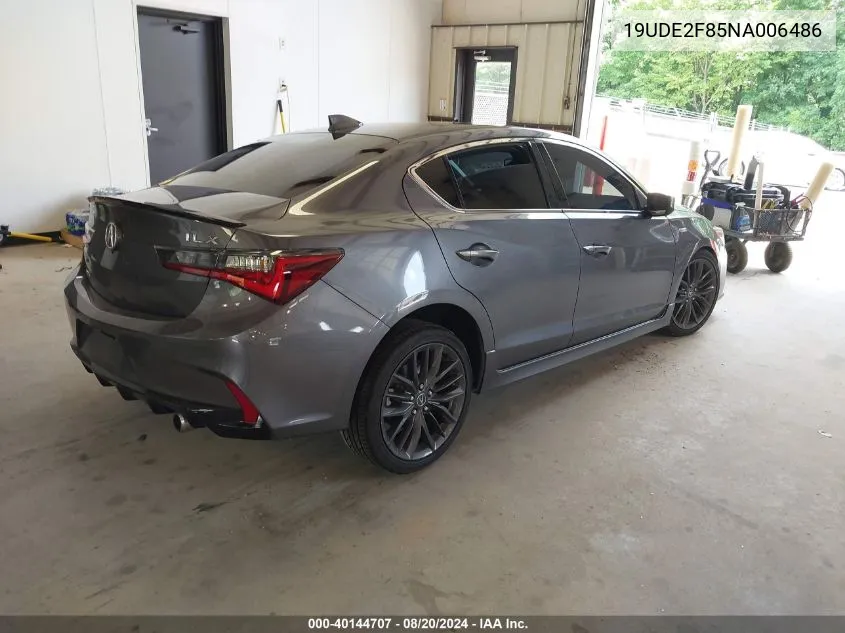 2022 Acura Ilx Premium A-Spec/Technology VIN: 19UDE2F85NA006486 Lot: 40144707