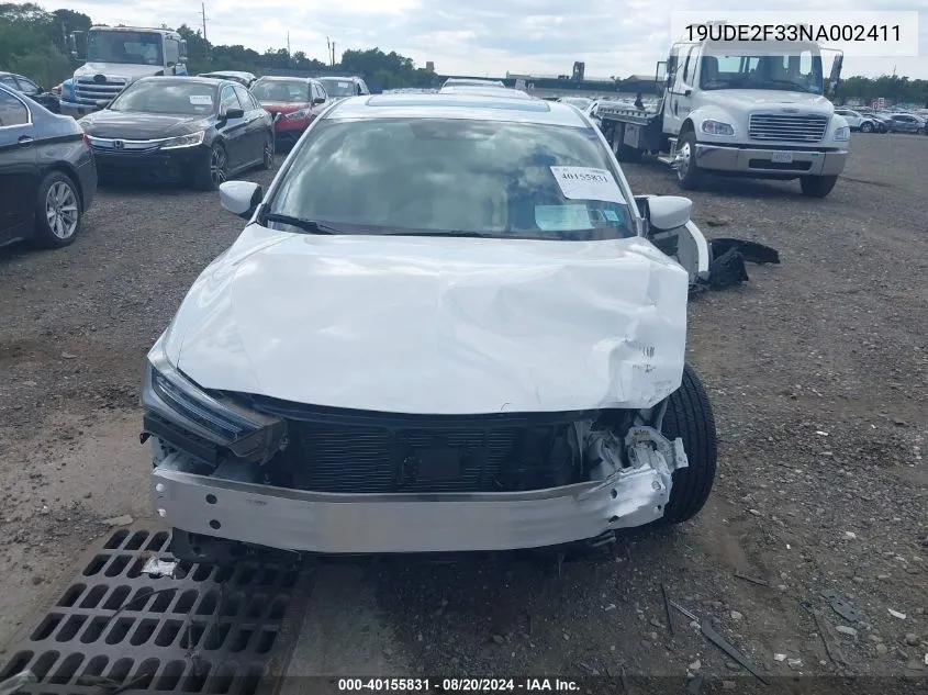 2022 Acura Ilx Standard VIN: 19UDE2F33NA002411 Lot: 40155831