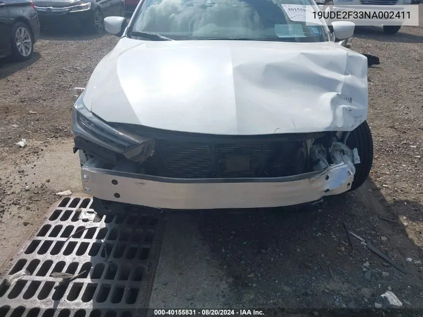 19UDE2F33NA002411 2022 Acura Ilx Standard