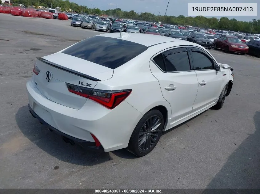 2022 Acura Ilx Premium A-Spec Packages/Technology A-Spec Packages VIN: 19UDE2F85NA007413 Lot: 40243357