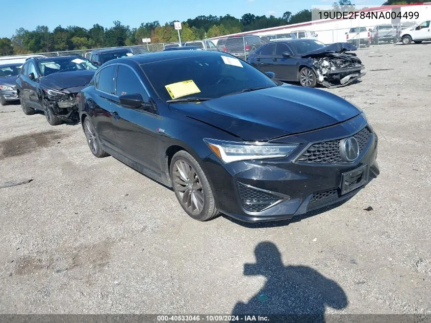 2022 Acura Ilx Premium A-Spec Packages/Technology A-Spec Packages VIN: 19UDE2F84NA004499 Lot: 40533046