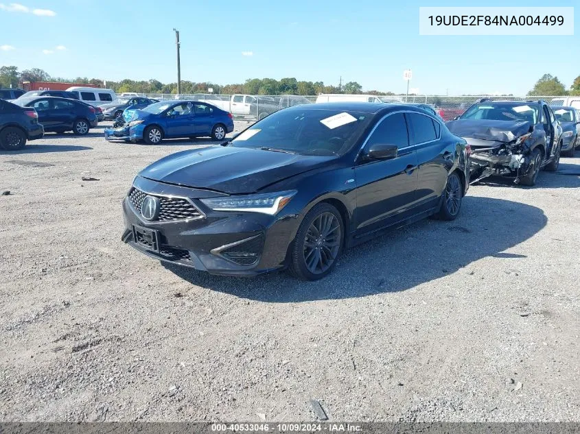 2022 Acura Ilx Premium A-Spec Packages/Technology A-Spec Packages VIN: 19UDE2F84NA004499 Lot: 40533046