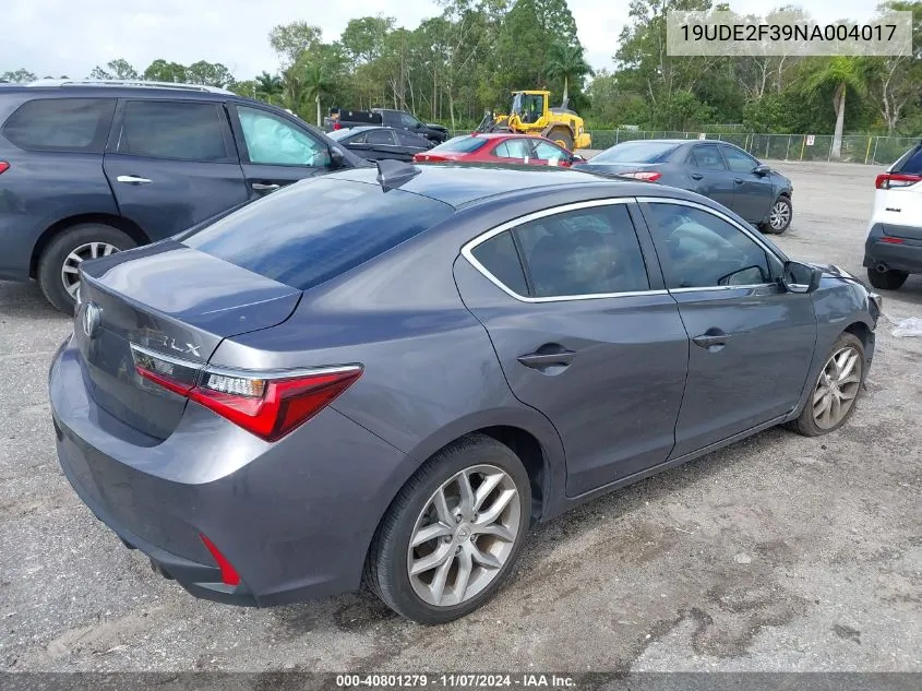 2022 Acura Ilx Standard VIN: 19UDE2F39NA004017 Lot: 40801279