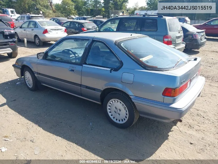 1988 Acura Integra Rs VIN: JH4DA3442JS015519 Lot: 40394632