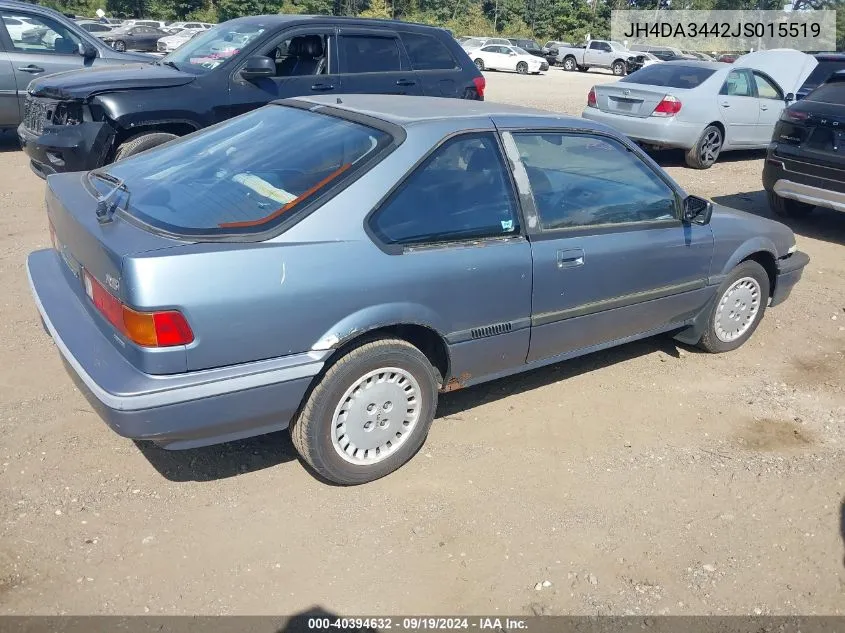 1988 Acura Integra Rs VIN: JH4DA3442JS015519 Lot: 40394632