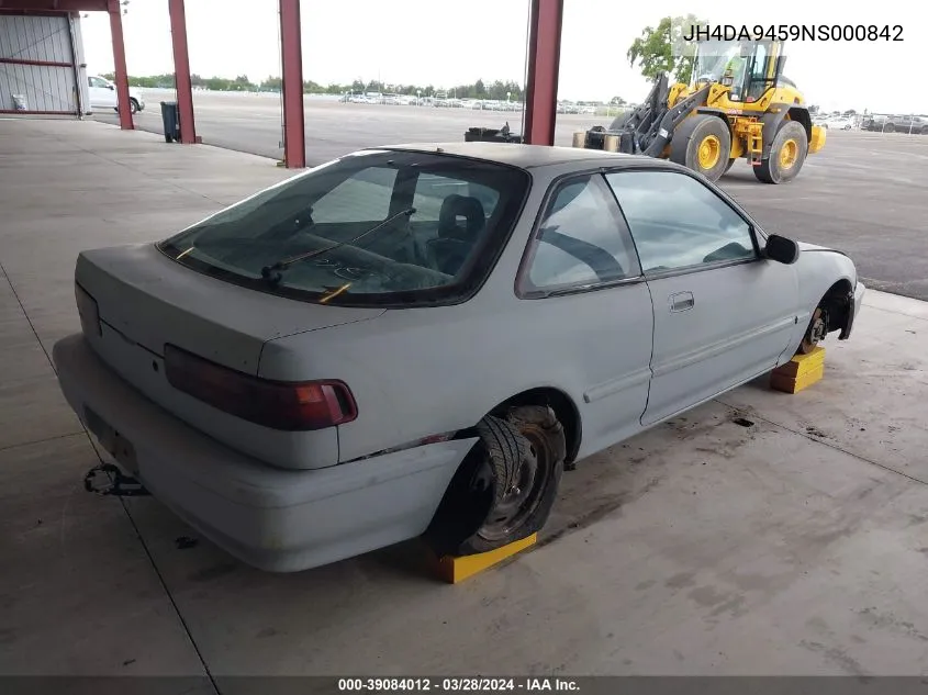 1992 Acura Integra Ls VIN: JH4DA9459NS000842 Lot: 39084012