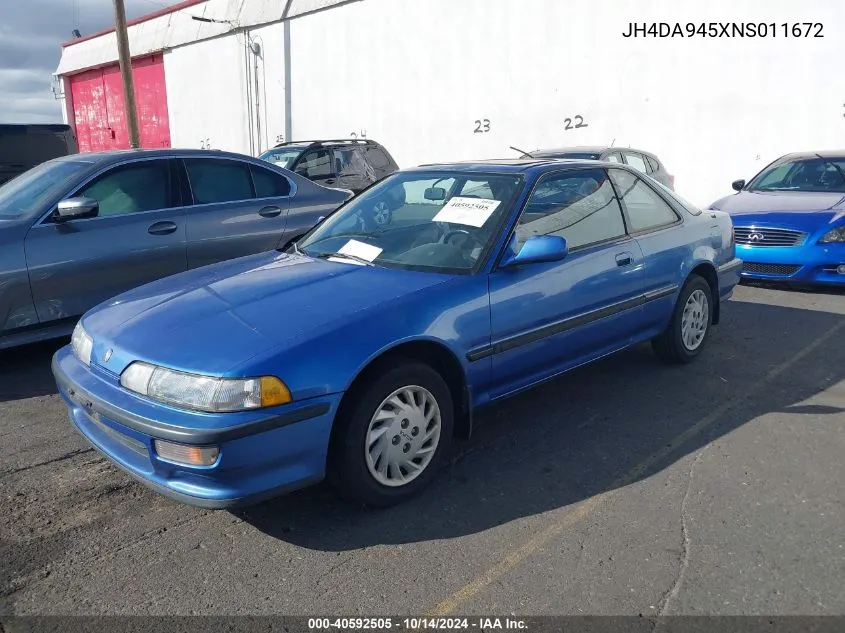 1992 Acura Integra Ls VIN: JH4DA945XNS011672 Lot: 40592505