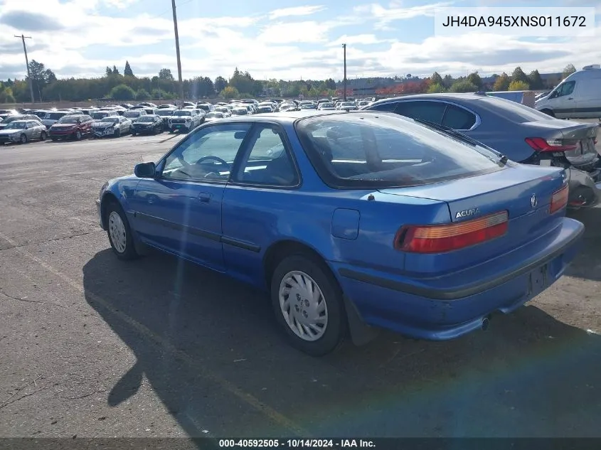 1992 Acura Integra Ls VIN: JH4DA945XNS011672 Lot: 40592505