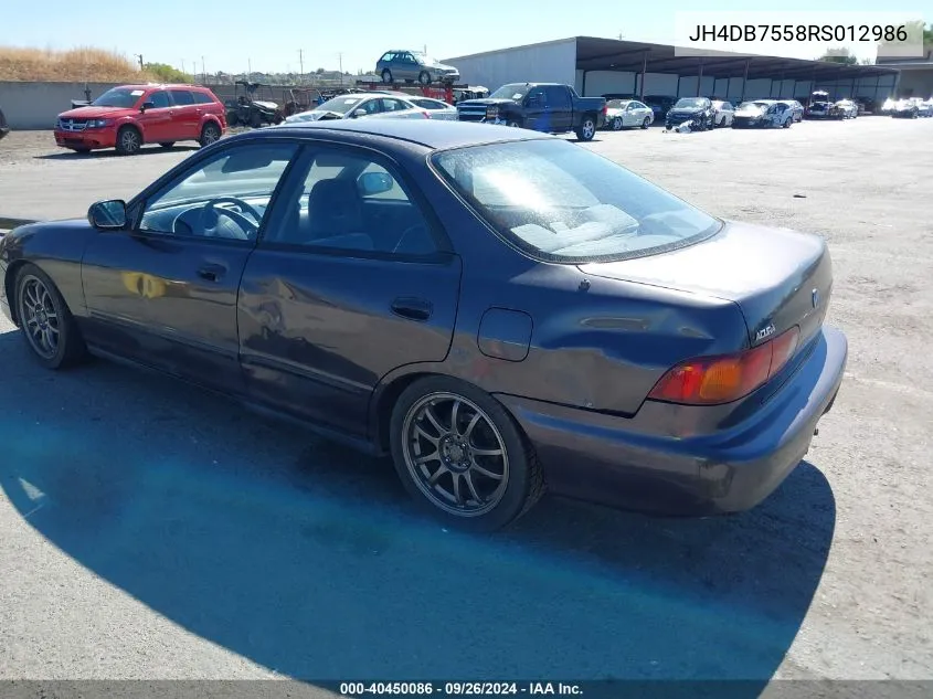 1994 Acura Integra Ls VIN: JH4DB7558RS012986 Lot: 40450086