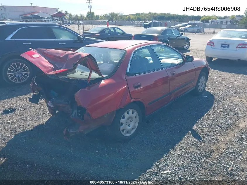 1994 Acura Integra Ls VIN: JH4DB7654RS006908 Lot: 40573160