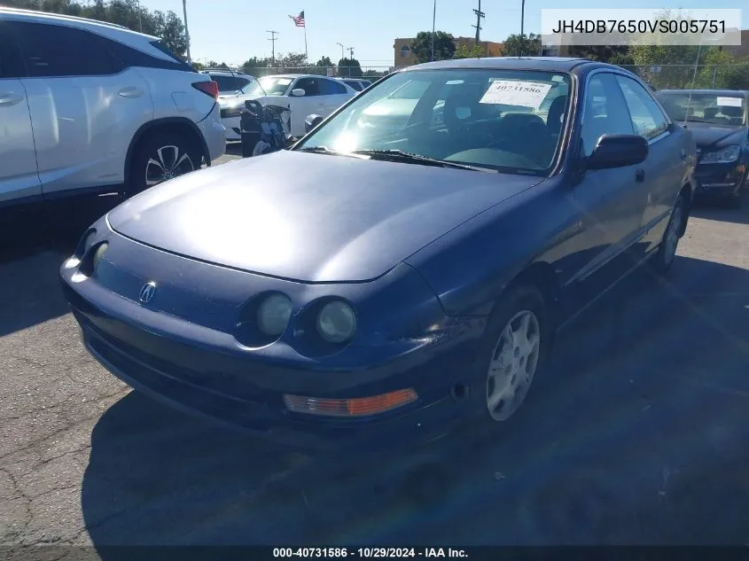 1997 Acura Integra Ls VIN: JH4DB7650VS005751 Lot: 40731586