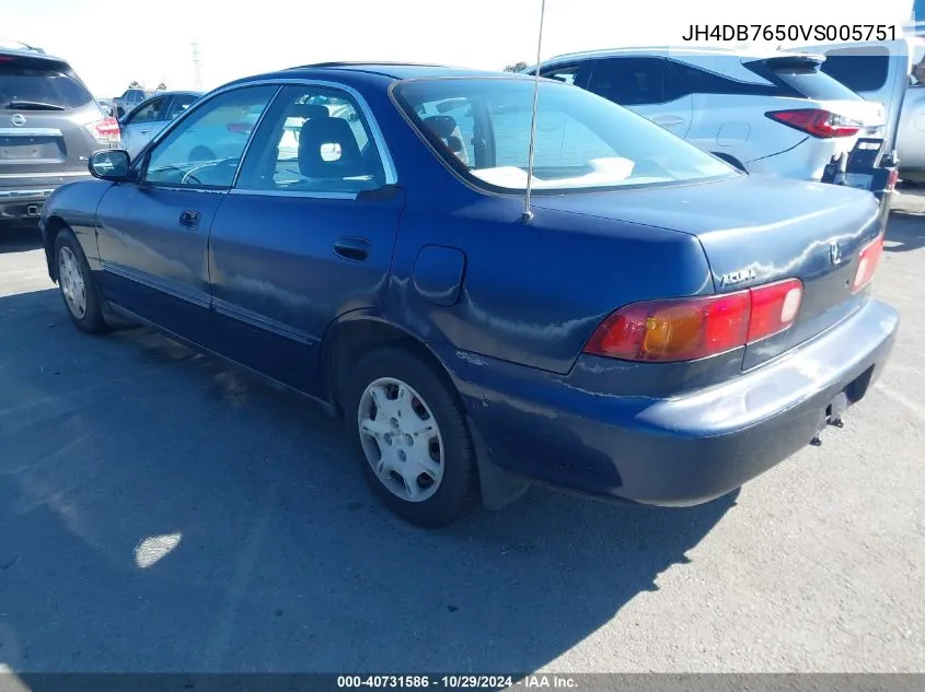 1997 Acura Integra Ls VIN: JH4DB7650VS005751 Lot: 40731586